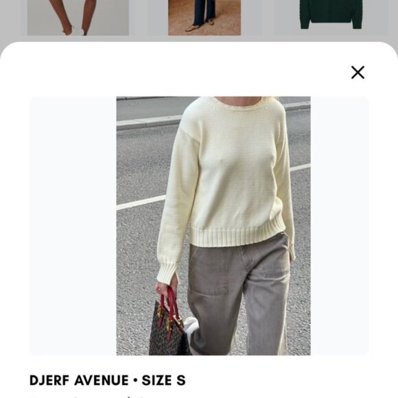 Djerf Avenue Heavy Crewneck Sweater Cream Ivory Knit Size Small - Picture 4 of 4